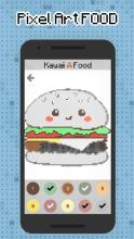 Kawaii Food pixel art  Food coloring by numbers截图5