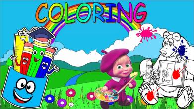 Coloring Pages of Masha  Little Girl and The Bear截图1