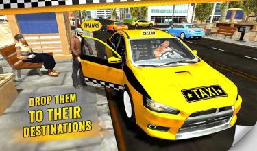 City Taxi Driver Yellow Cab Crazy Car Driving截图2