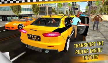 City Taxi Driver Yellow Cab Crazy Car Driving截图3