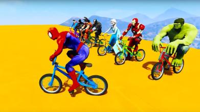 Superheroes Bmx Tricky Racing Games截图5