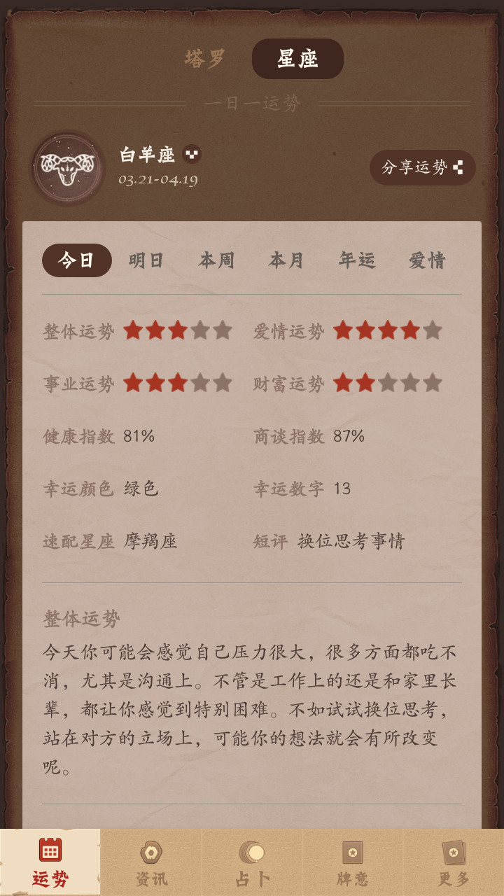 塔羅牌占卜截圖預(yù)覽