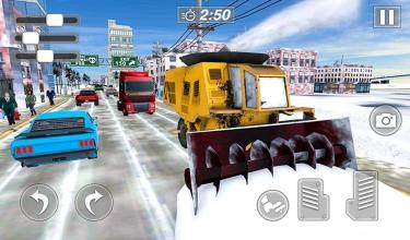 Snow Excavator Gigantic Crane 3D Snow Plow Game截图5