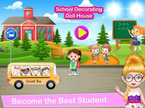 School Decorating Doll House Town My HomePlay Game截图5