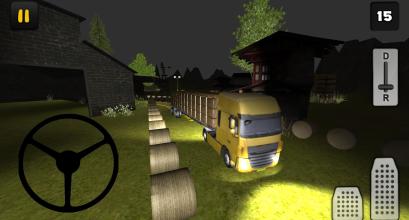 Farm Truck 3D Hay Transport at Night截图2