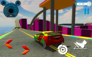 Impossible Mega Ramp car Stunts Race截图1