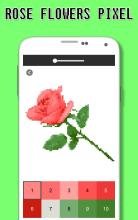 Rose Flowers Coloring Book, Color By Number Pixel截图1