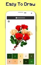 Rose Flowers Coloring Book, Color By Number Pixel截图5