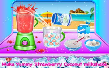 Coconut Milkshake Maker  Beach Party Cooking Game截图2