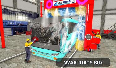 City Bus Wash Simulator Gas Station Car Wash Game截图5