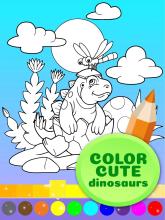 Cute Animated Dinosaur Coloring Pages截图2