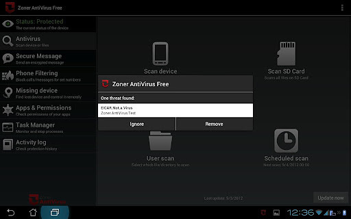 Zoner AntiVirus Free - Tablet截图3