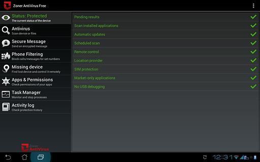 Zoner AntiVirus Free - Tablet截图2