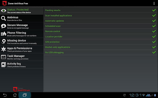 Zoner AntiVirus Free - Tablet截图9