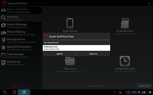 Zoner AntiVirus Free - Tablet截图10