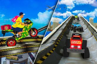 Pizza Delivery Mega Ramp Rider Crash Stunts截图2