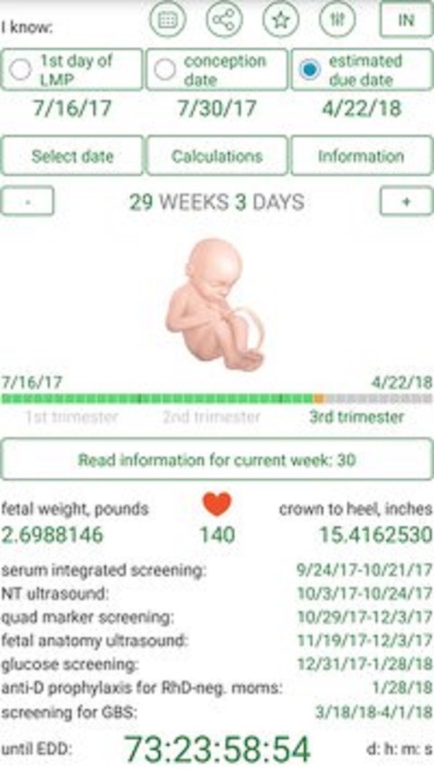 Pregnancy Calculator + Calendar截图3