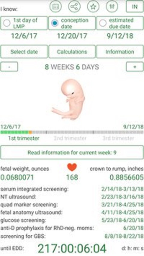 Pregnancy Calculator + Calendar截图1