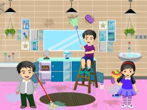 Pretend Play Hotel Cleaning Doll House Fun截图2