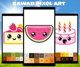 Pixel Art Kawaii Comic Color by Number截图3