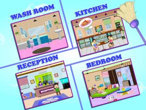 Pretend Play Hotel Cleaning Doll House Fun截图1