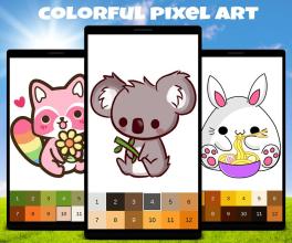 Pixel Art Kawaii Comic Color by Number截图2