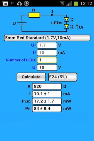 Elektor LED Resistor Calc截图1
