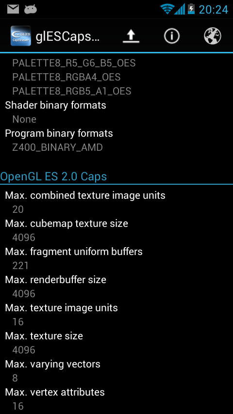OpenGL ES CapsViewer截图2