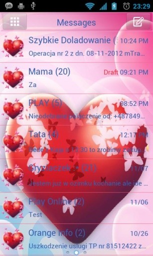 GO SMS Pro Hearts Theme截图4