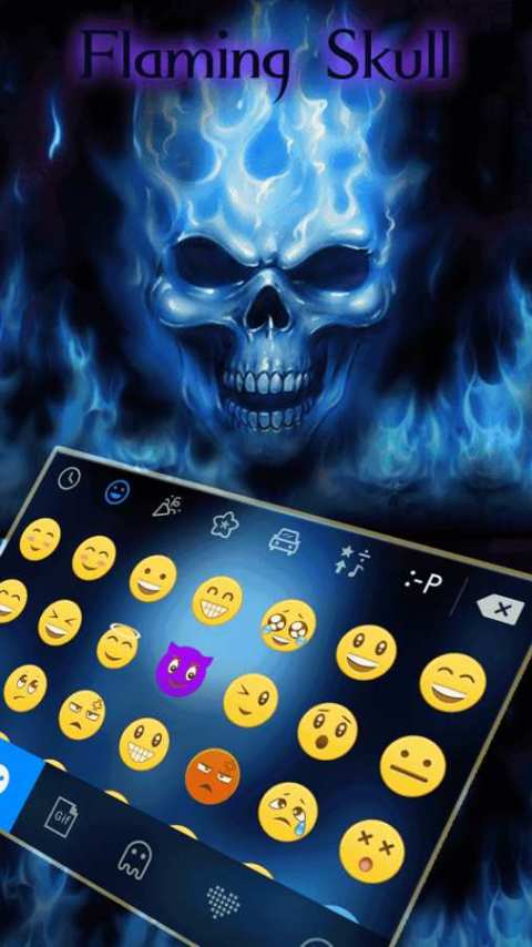 Flaming Skull Kika Keyboard截图3