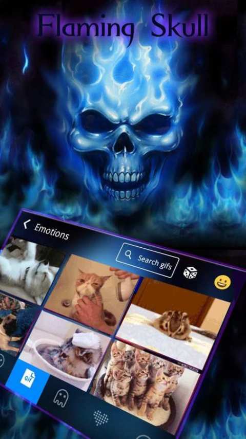 Flaming Skull Kika Keyboard截图6