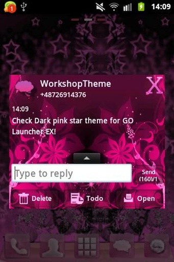 GO SMS Theme Pink Flower截图3