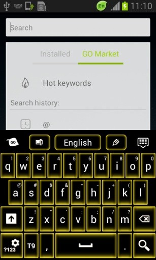 黄色的霓虹灯键盘GO截图6