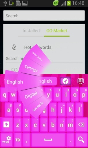 Pink Keyboard GO Theme截图9