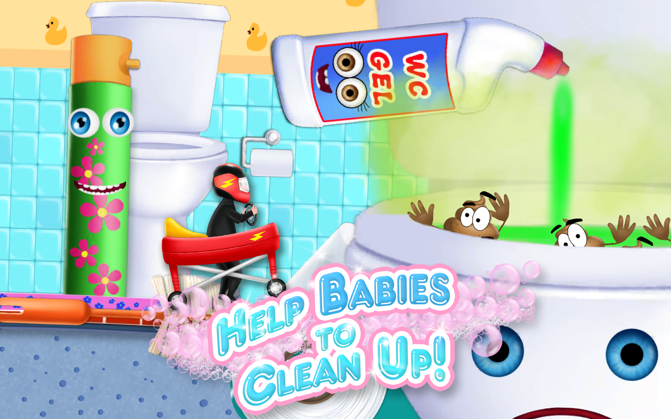 Baby Toilet Race: Cleanup Fun截图2