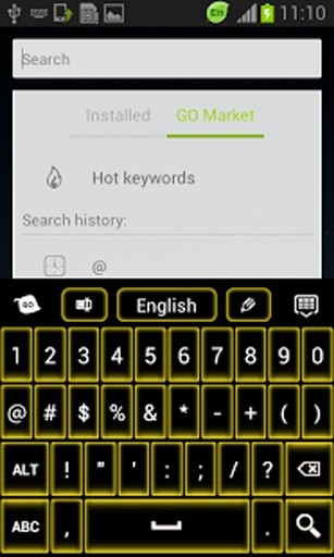 黄色的霓虹灯键盘GO截图2