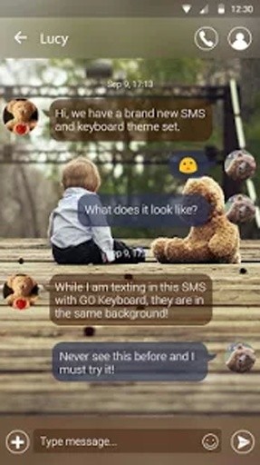 (FREE) GO SMS PRO TEDDY THEME截图3