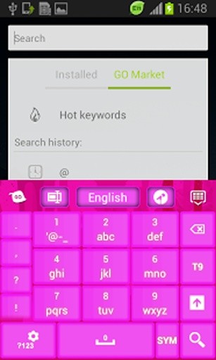 Pink Keyboard GO Theme截图6