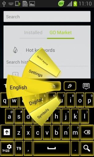 黄色的霓虹灯键盘GO截图7