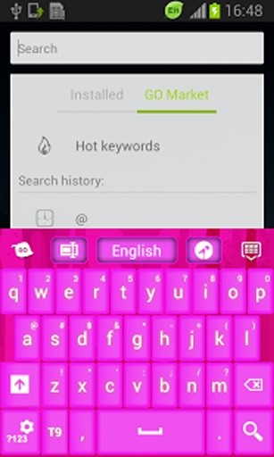 Pink Keyboard GO Theme截图2