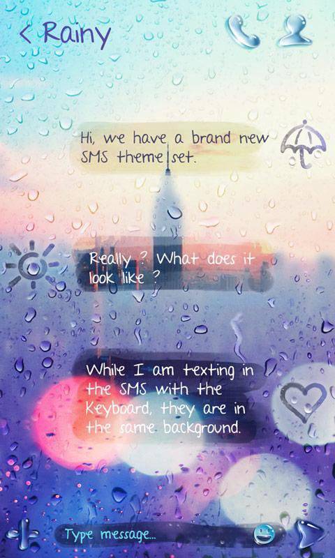 (FREE) GO SMS RAINY THEME截图2