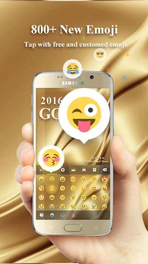 Gold 2016 GO Keyboard Theme截图5