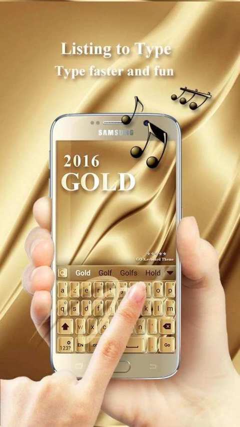 Gold 2016 GO Keyboard Theme截图1