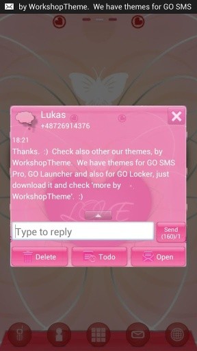 GO SMS Pro Theme Romantic截图4