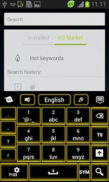 黄色的霓虹灯键盘GO截图
