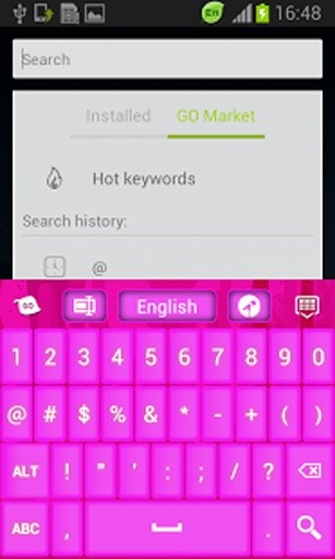 Pink Keyboard GO Theme截图4