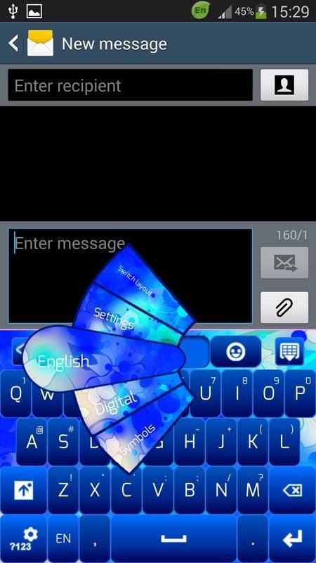 GO Keyboard Simple Blue Theme截图3