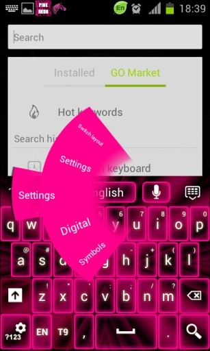 Pink Neon Keyboard GO截图9