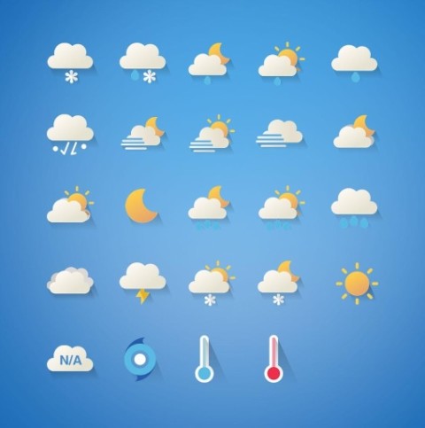 Cartoon cute weather Icon set截图2