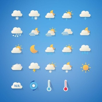 Cartoon cute weather Icon set截图